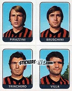 Sticker Pirazzini / Bruschini / Trinchero / Villa - Calciatori 1972-1973 - Panini