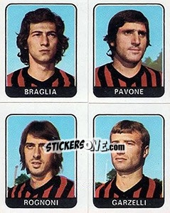 Cromo Braglia / Pavone / Rognoni / Garzelli - Calciatori 1972-1973 - Panini