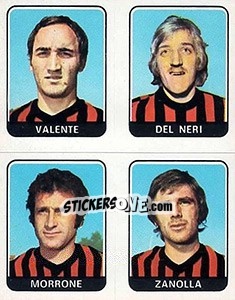 Figurina Valente / Del Neri / Morrone / Zanolla - Calciatori 1972-1973 - Panini