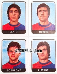 Sticker Benini / Derlin / Scarrone / Listanati - Calciatori 1972-1973 - Panini