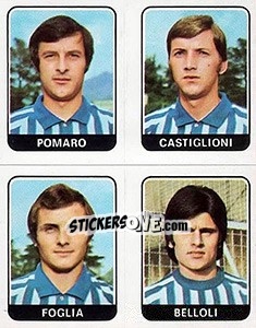 Sticker Fomaro / Castiglioni / Foglia / Belloli - Calciatori 1972-1973 - Panini
