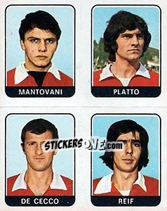 Sticker Mantovani / Platto / Di Cecco / Rehi - Calciatori 1972-1973 - Panini