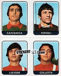 Sticker Gazzaniga / Ferioli / Lievore / Colletta - Calciatori 1972-1973 - Panini