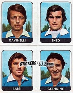 Sticker Gavinelli / Enzo / Baisi / Giannini - Calciatori 1972-1973 - Panini