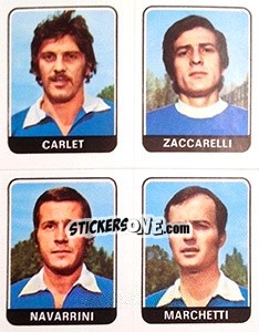 Sticker Carlet / Zaccarelli / Navarrini / Marchetti - Calciatori 1972-1973 - Panini