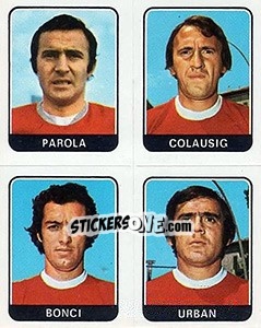 Sticker Parola / Colausic / Bonci / Urban - Calciatori 1972-1973 - Panini