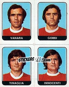 Cromo Vanara /  Gobbi / Tinaglia / Innocenti - Calciatori 1972-1973 - Panini