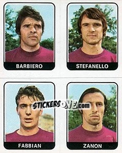 Sticker Barbiero / Stefanello / Fabrian / Zanon - Calciatori 1972-1973 - Panini