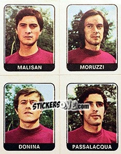 Sticker Malisan / Moruzzi / Donina / Passalacqua - Calciatori 1972-1973 - Panini