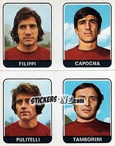 Sticker Filippi / Caponga / Pulitelli / Tamborini - Calciatori 1972-1973 - Panini