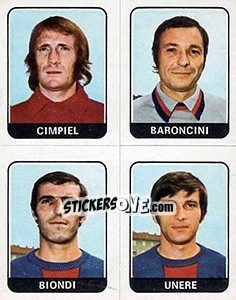 Sticker Cimpiel / Baroncini / Biondi / Unere - Calciatori 1972-1973 - Panini