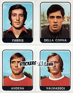 Sticker Farris / Della Corna / Andena / Valmassoi - Calciatori 1972-1973 - Panini