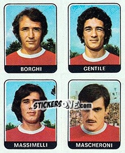 Sticker Borghi / Gentile / Massimelli / Mascheroni - Calciatori 1972-1973 - Panini