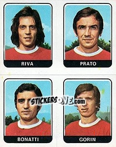 Sticker Riva / Prato / Bonatti / Gorin - Calciatori 1972-1973 - Panini