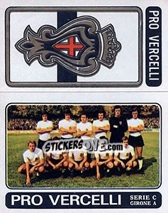 Sticker Pro Vercelli Scudetto / Squadra - Calciatori 1972-1973 n. 494 - Panini