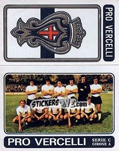 Sticker Pro Vercelli Scudetto / Squadra - Calciatori 1972-1973 - Panini