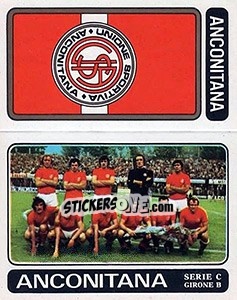 Sticker Anconitana Scudetto / Squadra - Calciatori 1972-1973 - Panini