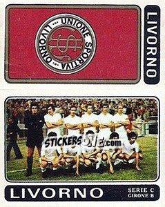 Cromo Livorno Scudetto / Squadra - Calciatori 1972-1973 - Panini