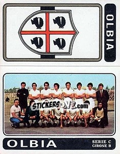 Sticker Olbia Scudetto / Squadra - Calciatori 1972-1973 - Panini