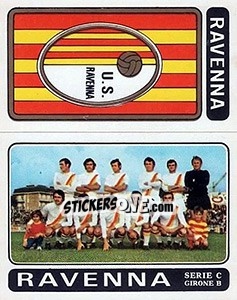 Sticker Ravenna Scudetto / Squadra - Calciatori 1972-1973 - Panini