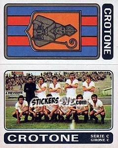 Cromo Crotone Scudetto / Squadra - Calciatori 1972-1973 - Panini