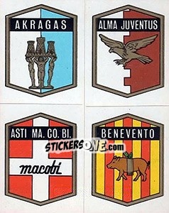 Sticker Akragas / Amat Palermo / Asti Macobi / Benevento - Calciatori 1972-1973 n. 545 - Panini