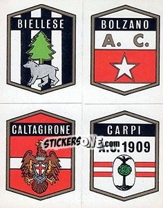 Sticker Biellese / Bolzano / Caltagirone / Carpi - Calciatori 1972-1973 - Panini