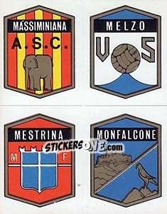 Sticker Massiminiana / Melzo / Mestrina / Montalegni - Calciatori 1972-1973 - Panini