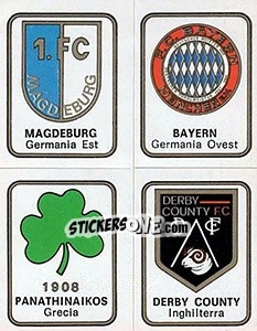 Sticker Fc Magdeburg / Bayern / Panathaniakos / Derby County