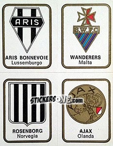 Sticker Aris / Wanderers / Rosenborg / Ajax - Calciatori 1972-1973 - Panini