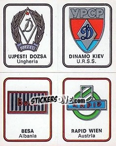 Sticker Ujpesti Dozsa / Dinamo Kiev / Besa Albania / Rapid Wien