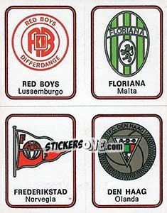 Sticker Red Boys / Floriana / Frederikstad / Den Haag - Calciatori 1972-1973 n. 569 - Panini