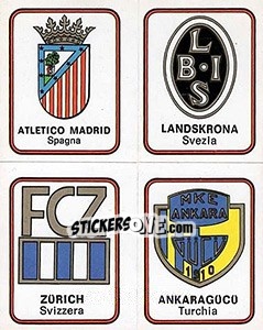 Sticker Atletico Madrid / Landskrona / Fc Zurich / Ankaragucu - Calciatori 1972-1973 - Panini