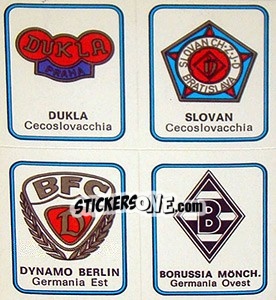 Sticker Dukla / Slovan / Dynamo Berlin / Borussia Monchengladbach - Calciatori 1972-1973 n. 573 - Panini