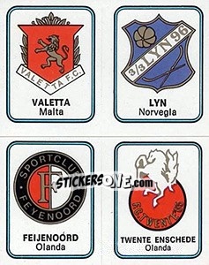 Sticker Valetta / Lyn Oslo / Feijenoord / Twent Enschede - Calciatori 1972-1973 - Panini