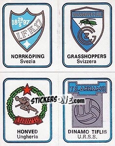 Sticker Norrkoping / Grasshoppers / Honved / Dinamo Tiblisi - Calciatori 1972-1973 - Panini