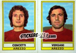 Sticker Cencetti / Vergani - Calciatori 1973-1974 - Panini