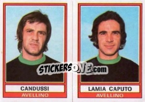 Cromo Candussi / Lamia Caputo - Calciatori 1973-1974 - Panini