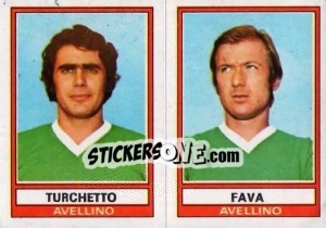 Sticker Fava / Turchetto - Calciatori 1973-1974 n. 410 - Panini