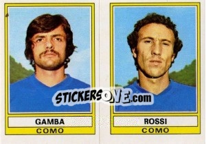 Sticker Gamba / Rossi - Calciatori 1973-1974 - Panini