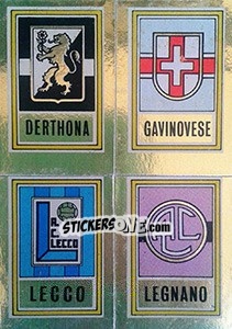 Figurina Scudetto Derthona / Gavinovese / Lecco / Legnano - Calciatori 1973-1974 - Panini