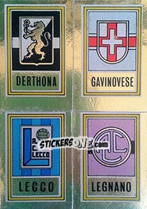 Sticker Scudetto Derthona / Gavinovese / Lecco / Legnano - Calciatori 1973-1974 n. 557 - Panini