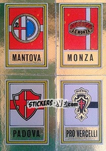 Sticker Scudetto Mantova / Monza / Padova / Pro Vercelli - Calciatori 1973-1974 - Panini