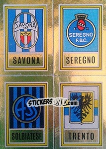 Sticker Scudetto Savona / Seregno / Solbiatese / Trento - Calciatori 1973-1974 - Panini