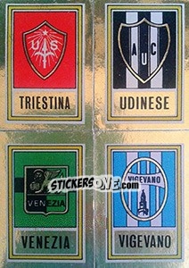 Sticker Scudetto Triestina / Udinese / Venezia / Vigevano - Calciatori 1973-1974 - Panini