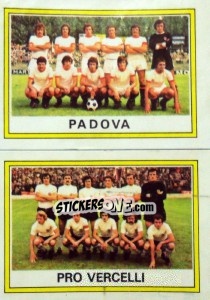 Sticker Squadra Padova / Pro Vercelli - Calciatori 1973-1974 - Panini