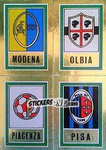 Sticker Scudetto Modena / Olbia / Piacenza / Pisa - Calciatori 1973-1974 n. 573 - Panini