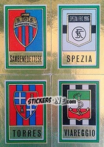 Sticker Scudetto Sambenedettese / Spezia / Torres / Viareggio - Calciatori 1973-1974 - Panini