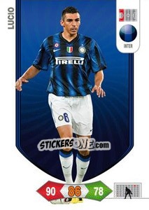 Sticker Lucio - Calciatori 2010-2011. Adrenalyn XL n. 128 - Panini