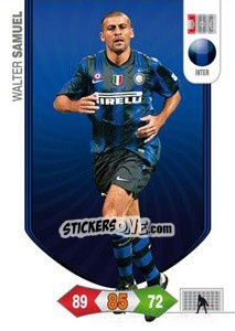 Sticker Walter Samuel - Calciatori 2010-2011. Adrenalyn XL n. 129 - Panini